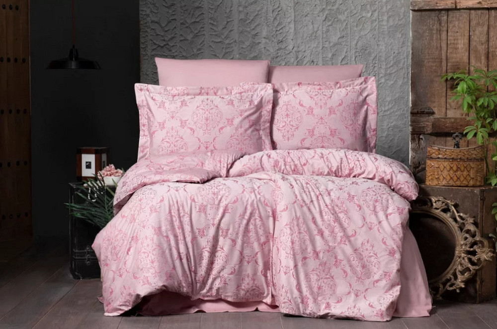 Постільна білизна євро Arya Arya Vogue Органік Жаккард Paris AR-A107256-Fuchsia 200x220 см фуксія Киев - изображение 1
