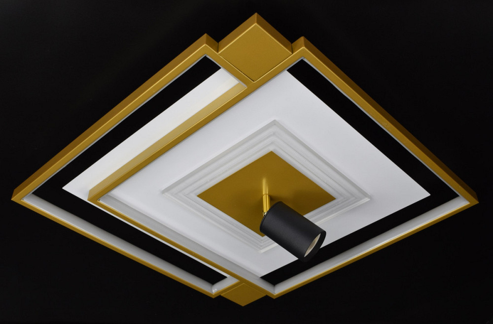 Люстра стельова LED з пультом 310-500*500 Золото 15х50х50 см. Київ - зображення 1