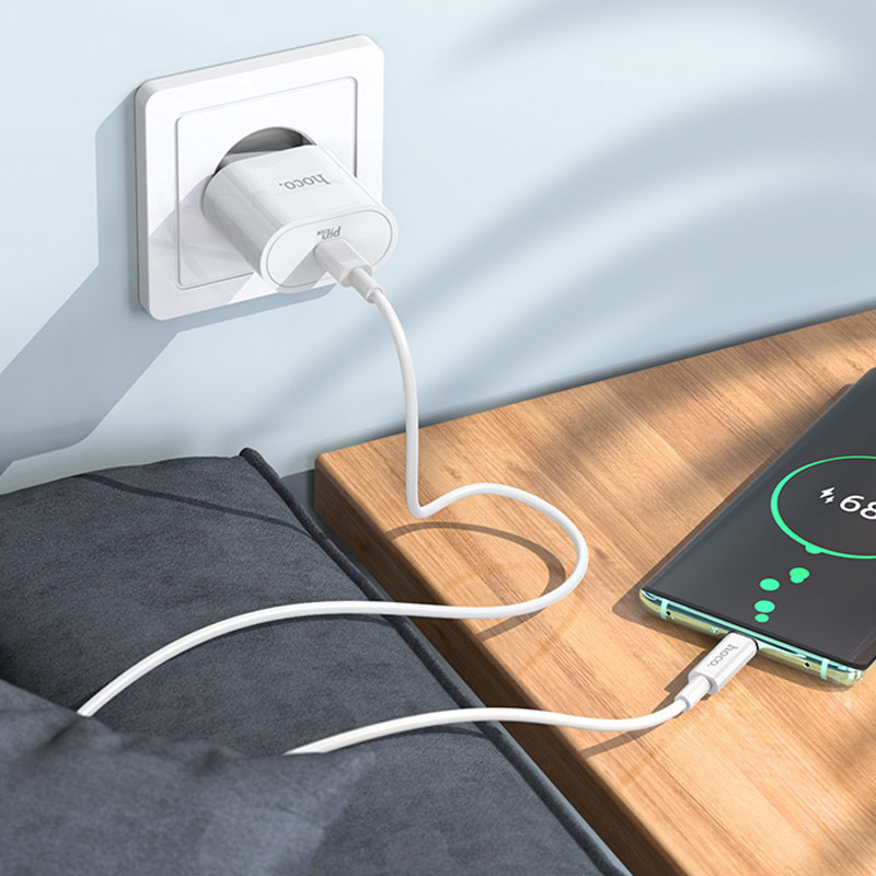 СЗУ Hoco C94A Metro PD20W (1USB-C) + кабель Type-C to Type-C Херсон - зображення 7