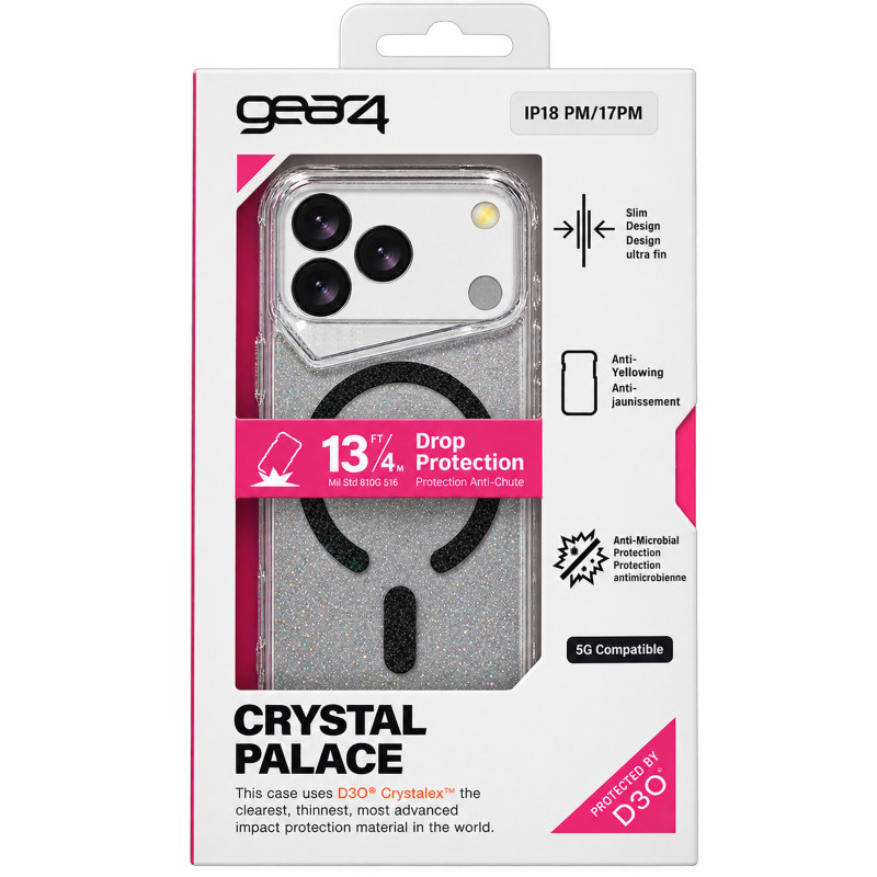 Чехол TPU+PC Gear4 Crystal Palace Shine with Magnetic Fit для Apple iPhone 17 Pro / 18 Pro (6.3") Херсон - зображення 2