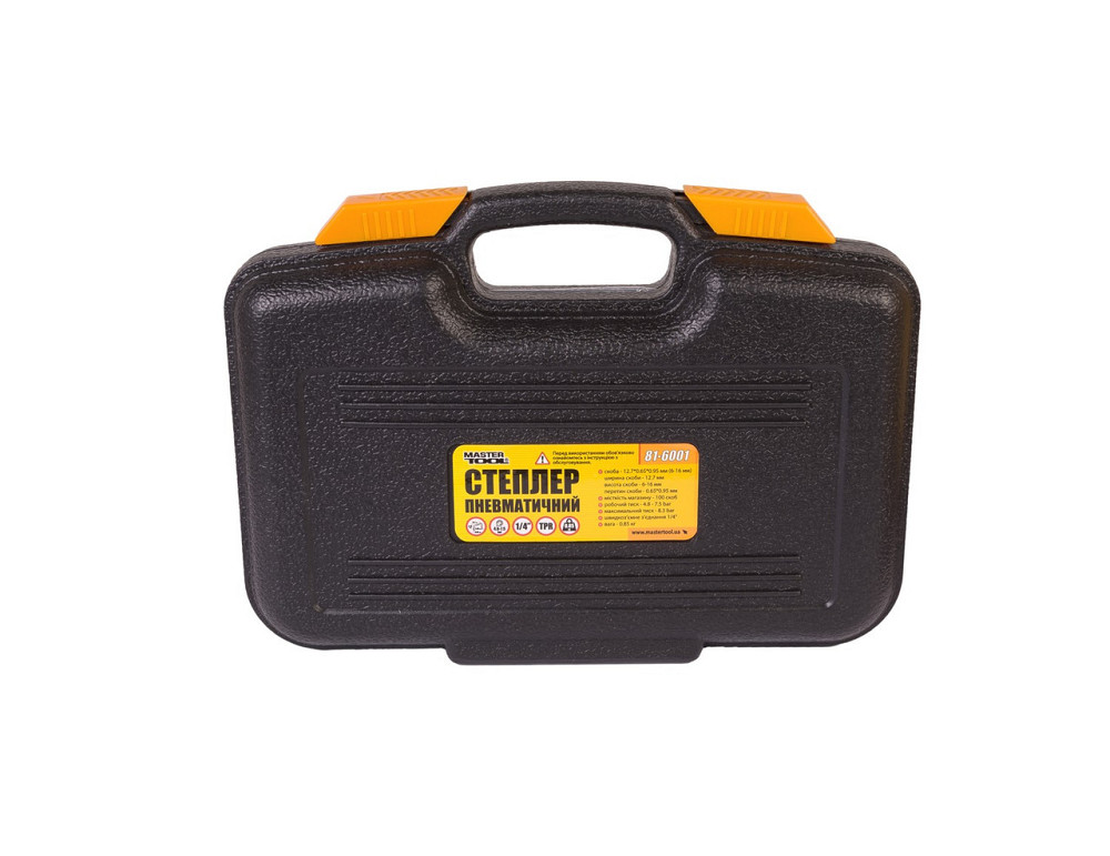 Степлер пневматический MASTERTOOL скоба тип 80 12,7х0,65х0,95 мм 6-16 мм 4,8 - 7,5 Вar в кейсе 81-60 Харків - зображення 4
