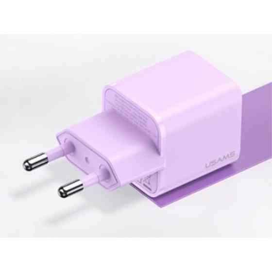 Мережевий зарядний пристрій Usams US-CC186 single USB-C PD3.0 30W 3A Purple (Код товару:36808) Харьков