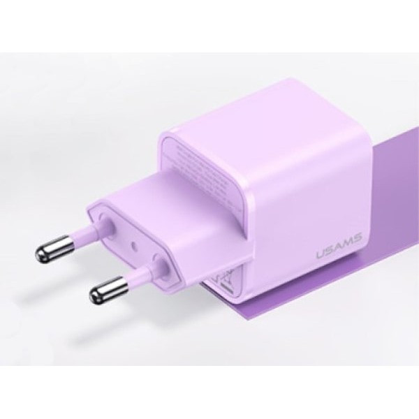 Мережевий зарядний пристрій Usams US-CC186 single USB-C PD3.0 30W 3A Purple (Код товару:36808) Харьков - изображение 2