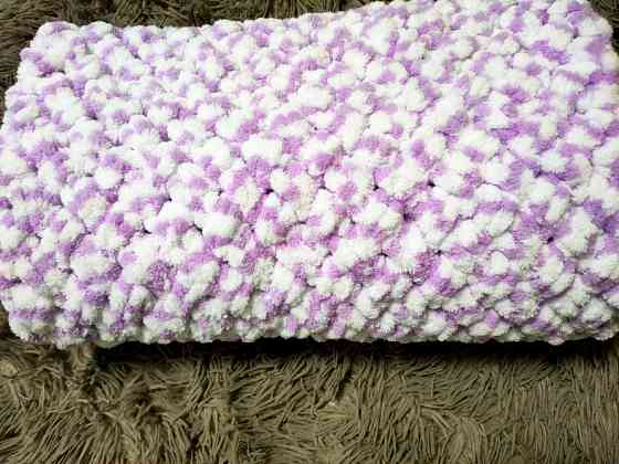 Плед покривало дитячий в'язаний з пряжі Alize Puffy color ручної роботи Handmade Нововолынск