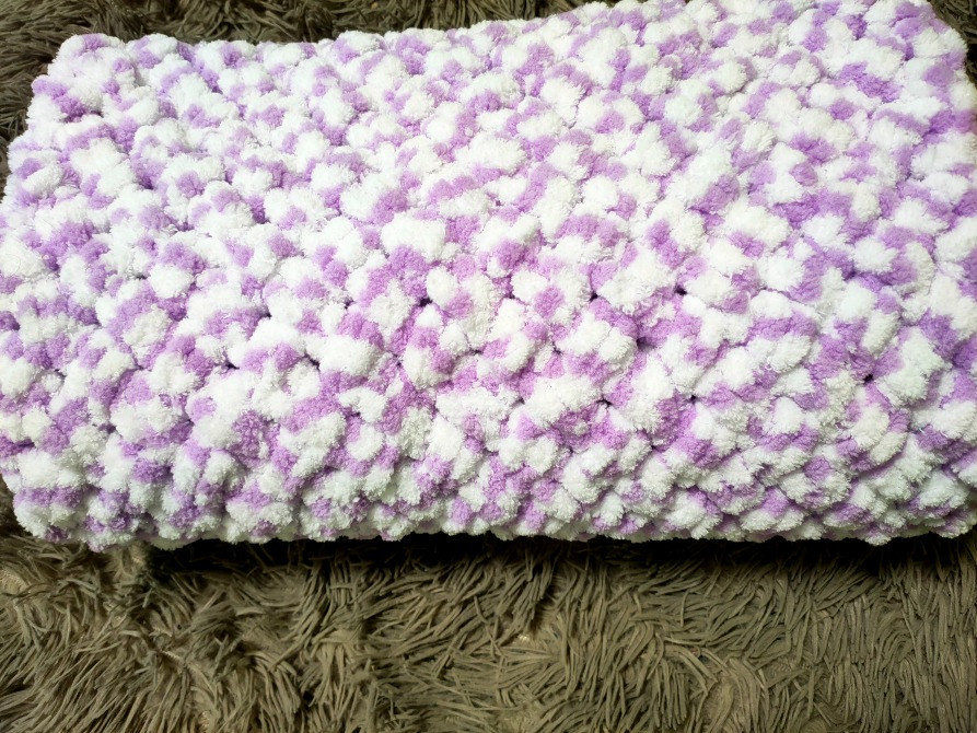 Плед покривало дитячий в'язаний з пряжі Alize Puffy color ручної роботи Handmade Нововолинськ - зображення 2