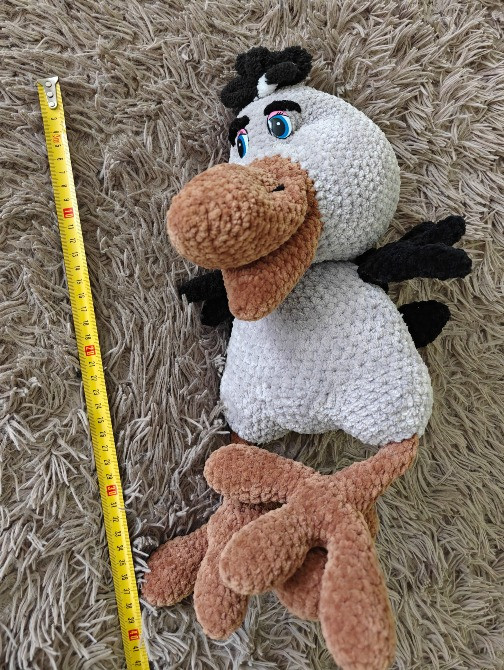 Пташка іграшка 42 см приємний і безпечний подарунок із позитивом м'яка в'язана ручна робота Нововолынск - изображение 4