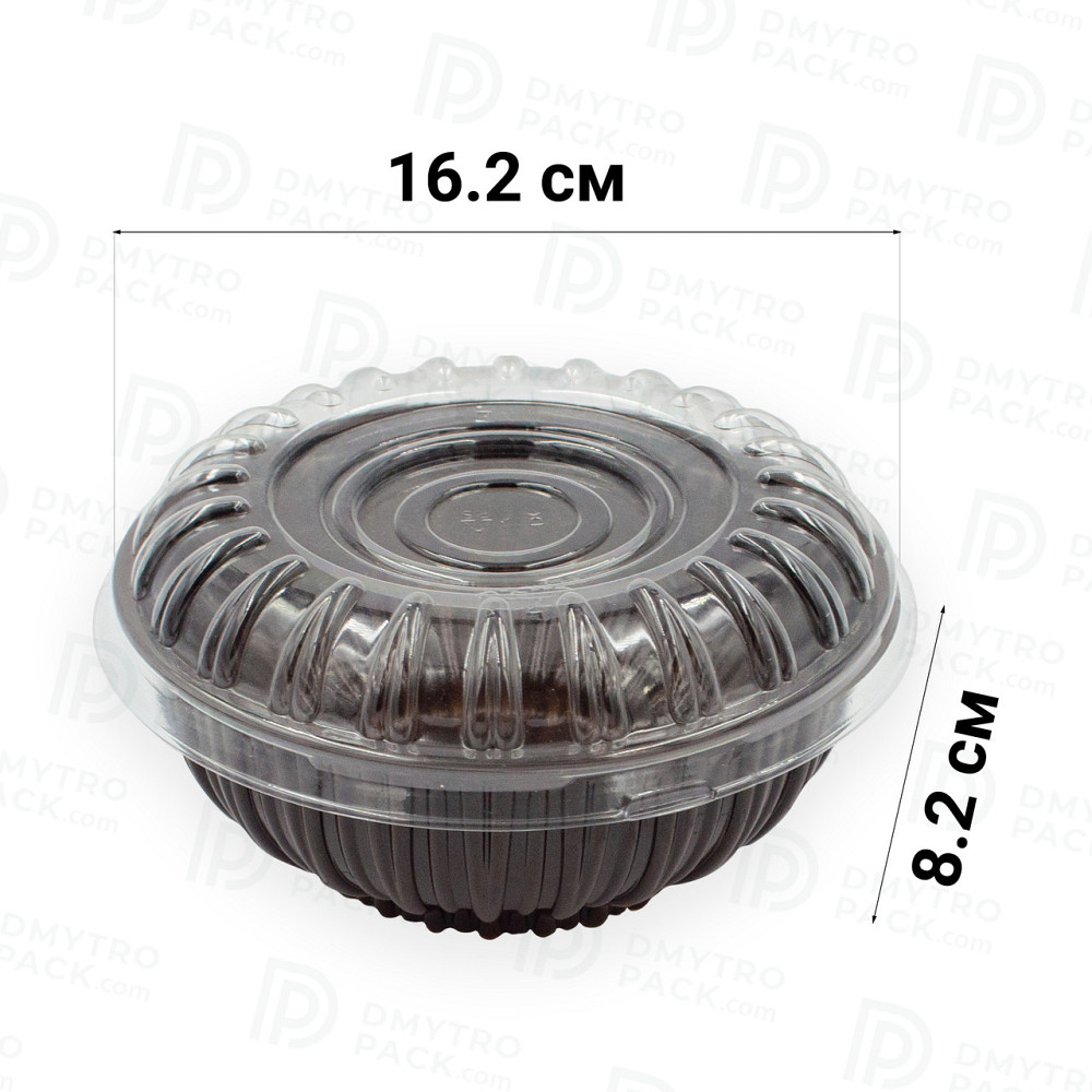 Контейнер для салатов коричневый 780 мл 162х82 мм IT-750 блистерный одноразовый Херсон - зображення 10