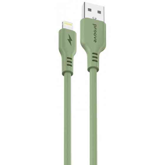 Кабель Proove Flat Out USB to Lightning 2.4A 1m Green (CCRE12001111) (Код товару:42645) Харьков
