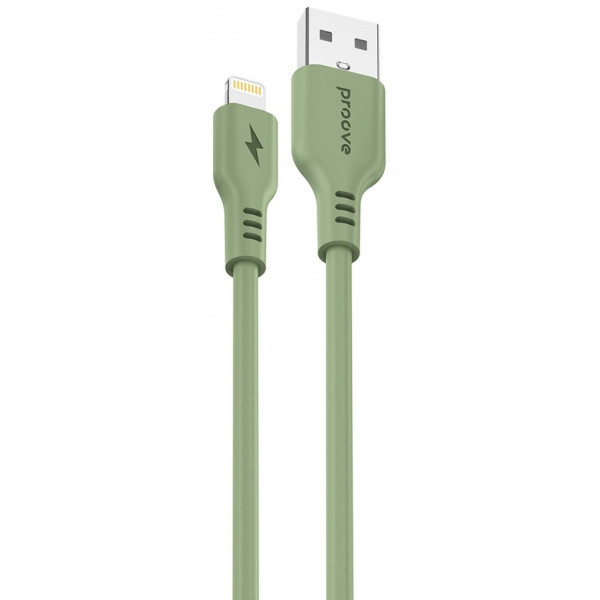 Кабель Proove Flat Out USB to Lightning 2.4A 1m Green (CCRE12001111) (Код товару:42645) Харьков - изображение 1