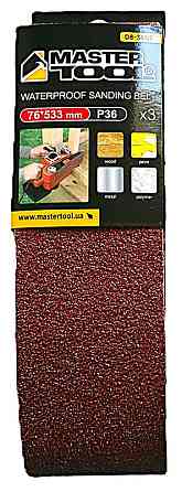 Лента шлифовальная MASTERTOOL зерно 36 76×533 мм 3 шт 08-3403 Харків
