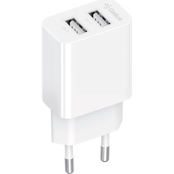 Мережевий зарядний пристрій Gelius Simple GP-HC059 2 USB 2.4A White (Код товару:41877) Харків - зображення 1