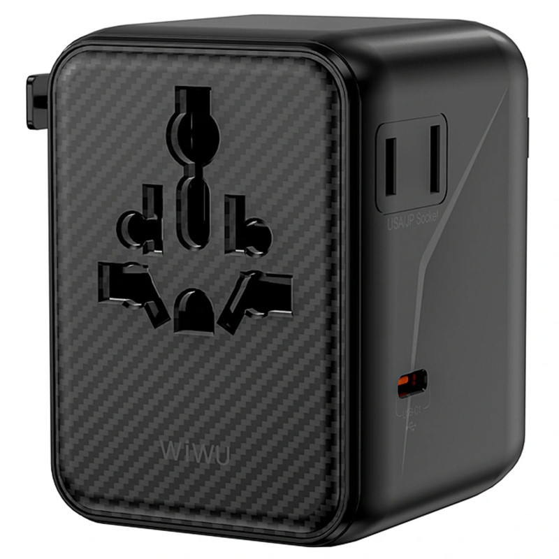 Сетевой универсальный переходник WIWU UA010 Warrior GaN 45W + 2USB-A/3C Херсон - зображення 4