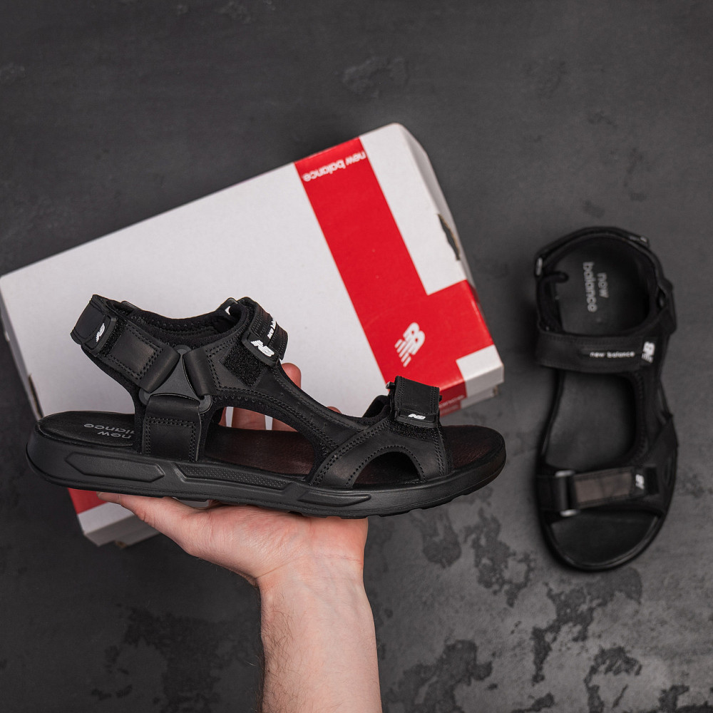 Мужские кожаные сандалии NB Black Київ - зображення 9