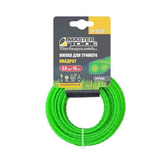 Леска для триммера MASTERTOOL КВАДРАТ КРУЧЕННЫЙ 3,00 мм 15 м 19-1230 Харків