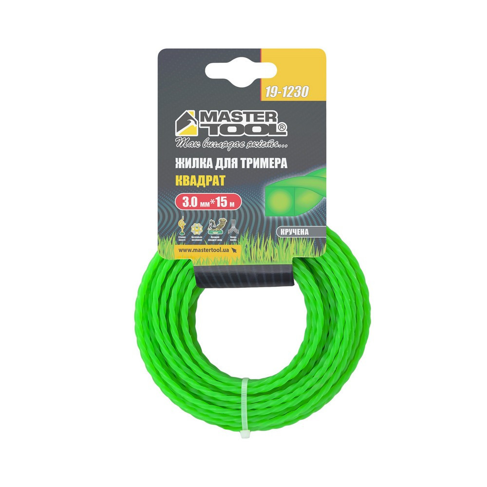 Леска для триммера MASTERTOOL КВАДРАТ КРУЧЕННЫЙ 3,00 мм 15 м 19-1230 Харків - зображення 2