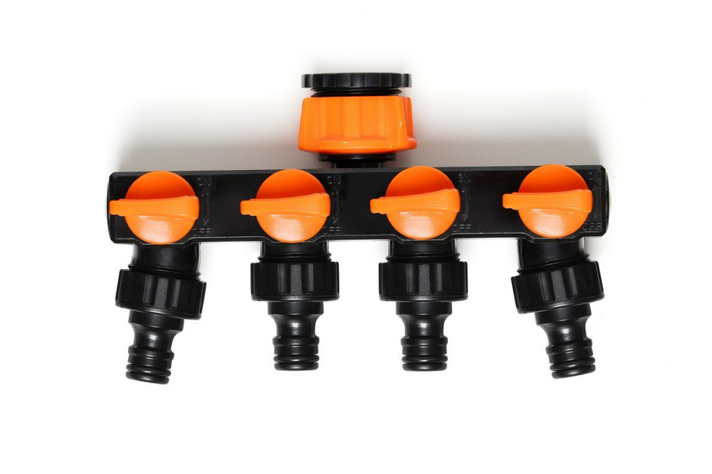 Распределитель четырехканальный MASTERTOOL с регулировочными вентилями ¾" - 1" ВР 92-9380 Харків - зображення 2