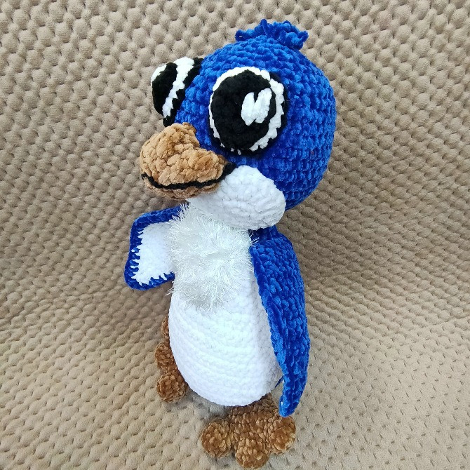 Пташка Пінгвін 38 см іграшка в'язана гачком ручна робота hand made Нововолинськ - зображення 3