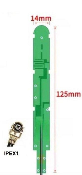 Антенна 690-960MHz 8dBi, кабель RF1.13 20 см IPEX1, 125х14 мм (10967) Днепр - изображение 1