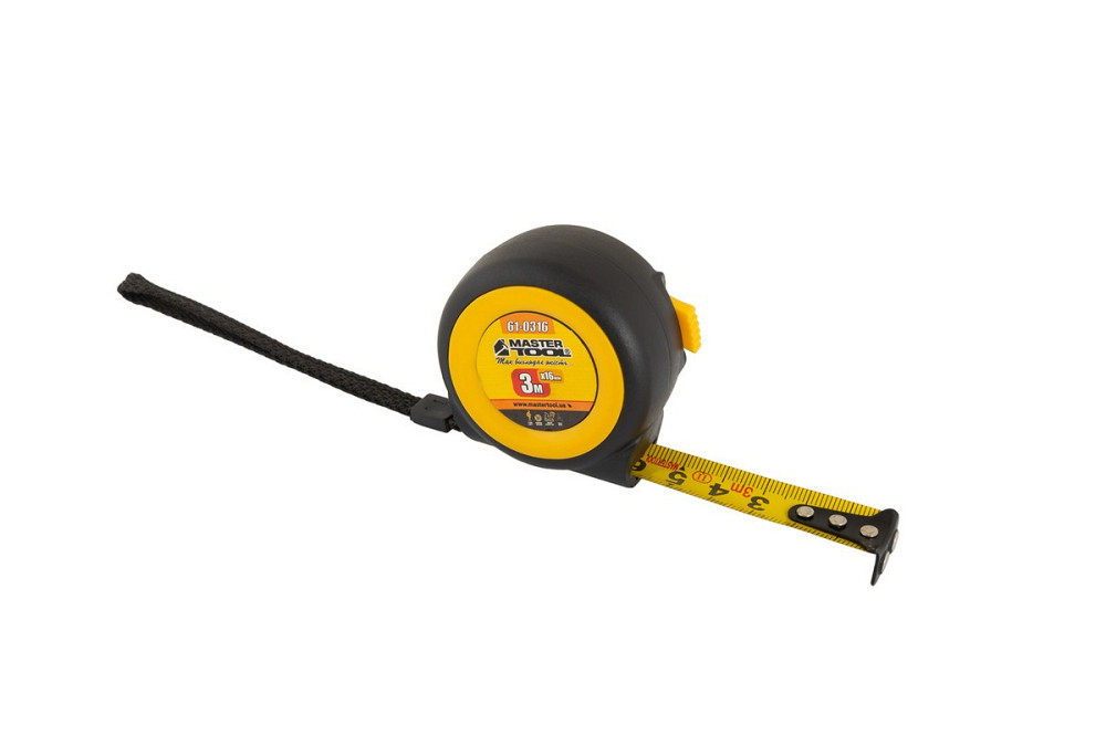 Рулетка MASTERTOOL 3 м х 16 мм с магнитами автоматический фиксатор покрытие TPR храповый механизм 61 Харьков - изображение 5