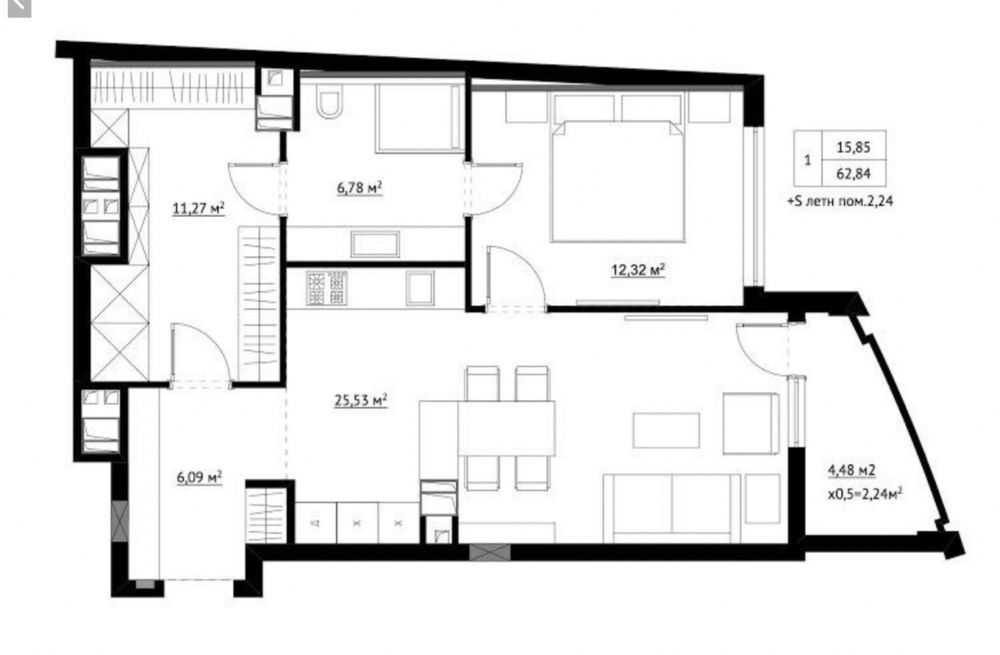 долгосрочная аренда 2-к квартира Киев, Голосеевский, 1300 $/мес. Киев - изображение 11