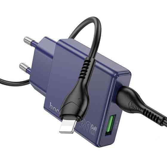 СЗУ Hoco N45 Biscuit PD30W+QC3.0 (1USB-A/1C) + кабель Type-C to Lightning Херсон