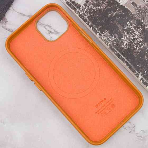 Кожаный чехол Leather Case (AAA) with MagSafe and Animation для Apple iPhone 13 (6.1") Херсон