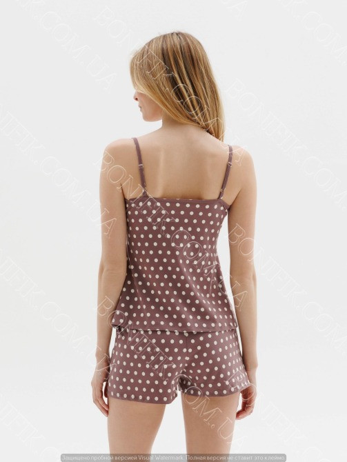 Женская пижама в горошек на бретелях "Midnight" (16330) (арт. 1449) Кривой Рог - изображение 2