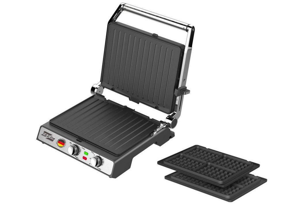Гриль многофункциональный 2в1 Zepline ZP-809 3500 Вт серебристый Київ - зображення 5