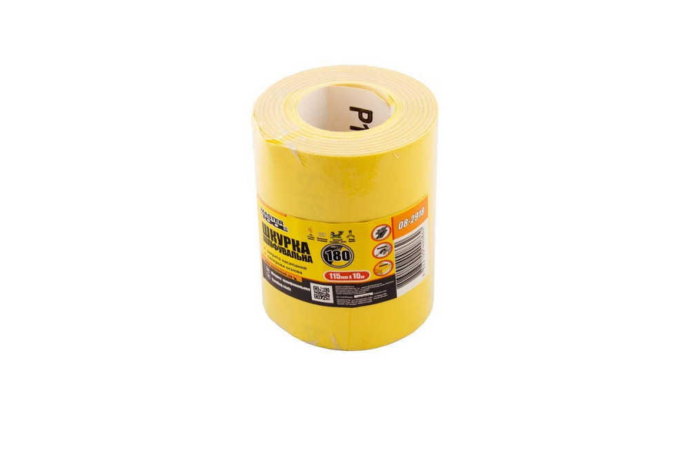 Шкурка шлифовальная MASTERTOOL на бумажной основе Р180 115 мм 10 м 08-2918 Харьков - изображение 1