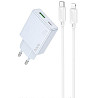 СЗУ Hoco C142A Direct PD20W+QC3.0 (1USB-A/1C) + кабель Type-C to Lightning Херсон