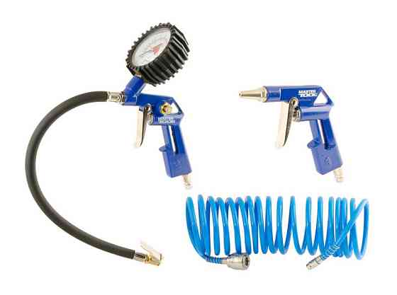 Набор пневмопистолетов MASTERTOOL подкачки/продувки с шлангом 81-8737 Харків