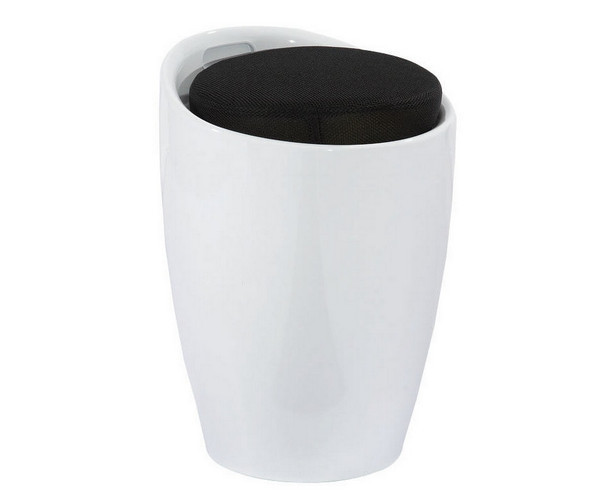 Пуф Марі пластиковий білий з чорною подушкою Дніпро - зображення 2