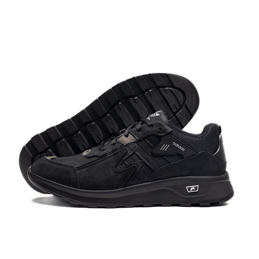 Мужские кожаные кроссовки Niteball Black Київ - зображення 1