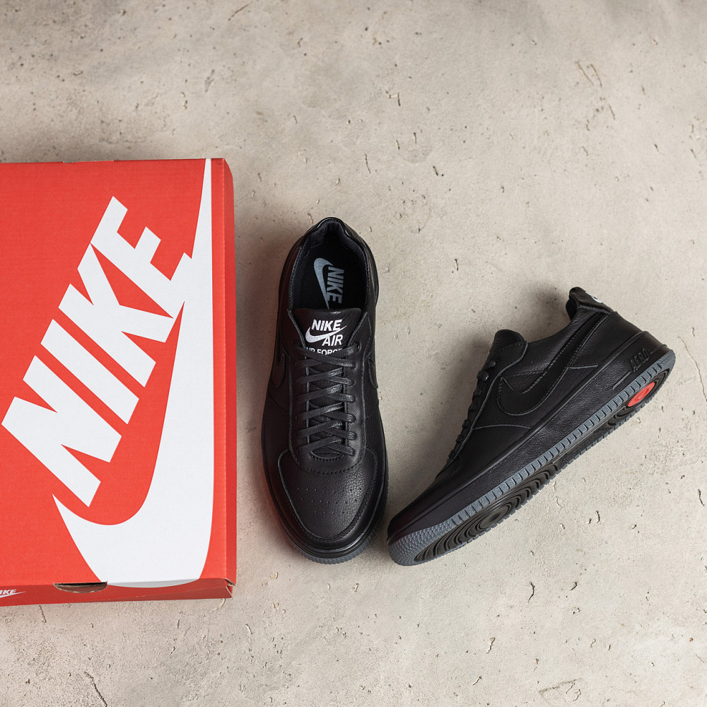 Мужские кожаные кроссовки Air Max Black Киев - изображение 6