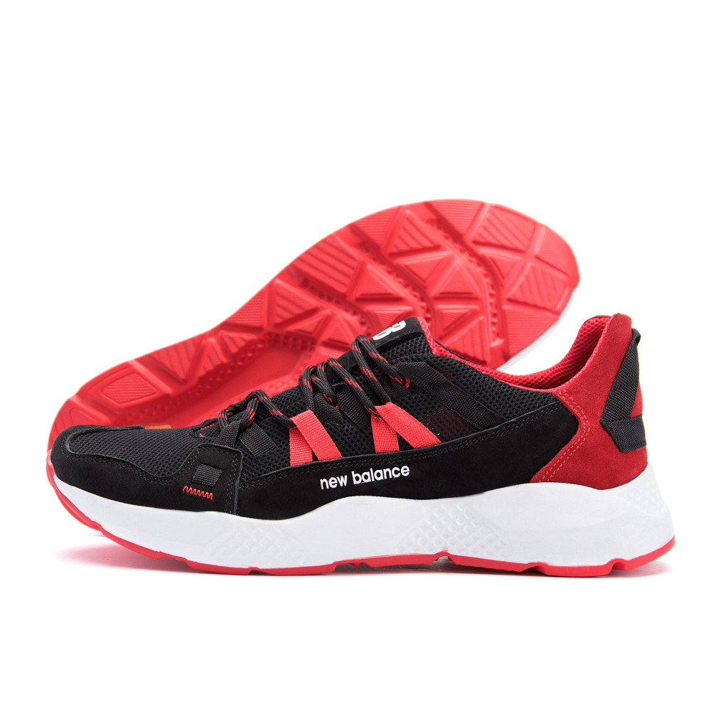 Мужские летние кроссовки сетка New Balance Black Red Киев - изображение 1