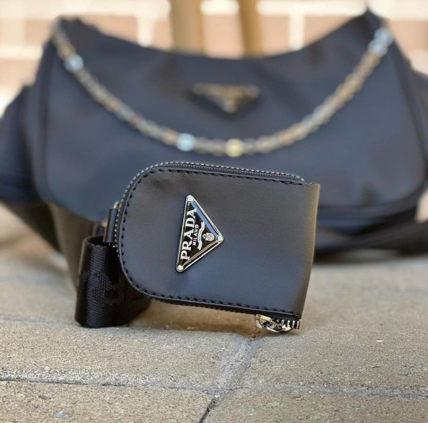 Стильна сумка прада чорна жіноча через плече Prada Киев - изображение 2