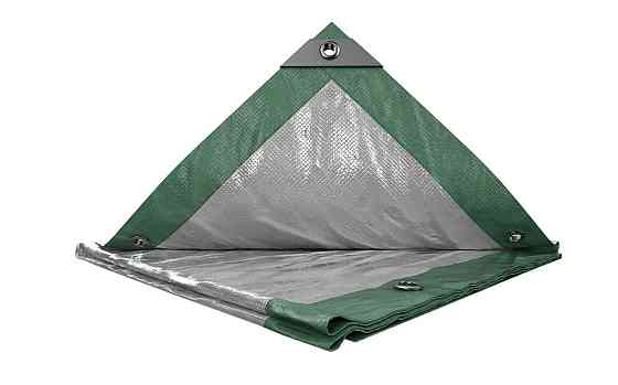Тент универсальный MASTERTOOL TARPAULIN 5 × 6 м двухсторонний 130 г/м² Green/Silver 89-1506 Харків