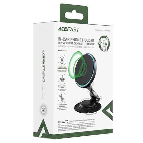 Автодержатель с БЗУ Acefast D65 Magnetic Wireless Charging 15W Херсон