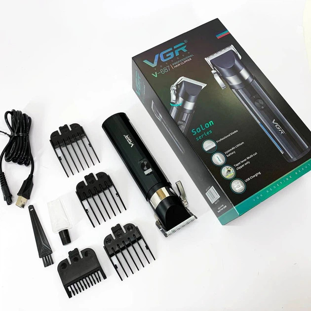 Машинка для стрижки аккумуляторная VGR V-687 10 Вт черная Київ - зображення 5