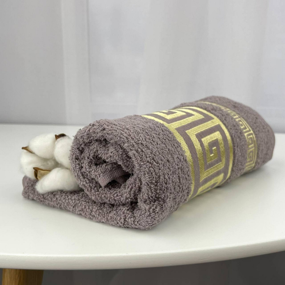 Рушник для обличчя махровий Febo Vip Cotton Grek Туреччина 6385 капучино 50х90 см Киев - изображение 1