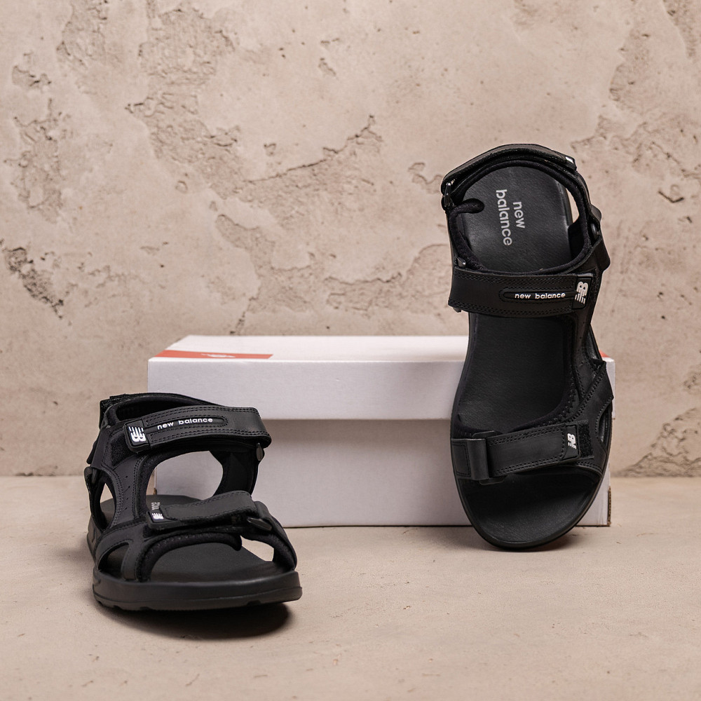 Мужские кожаные сандалии NB Black Київ - зображення 5