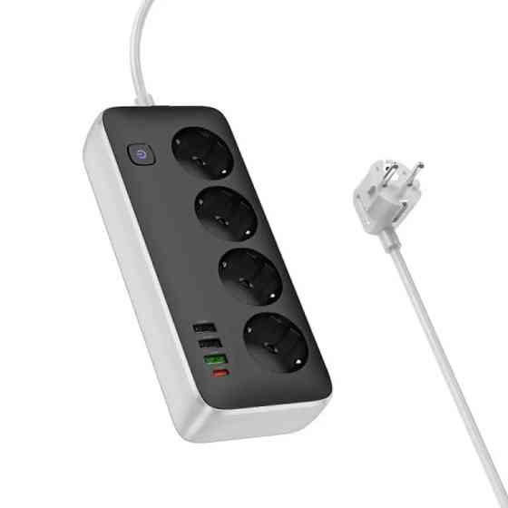 Удлинитель Hoco AC22 Sunlight (PD30W/1C/3A/4xSocket) (3m) Херсон