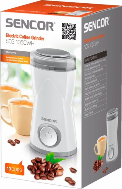 Кофемолка Sencor SСG1050WH 150 Вт белый Киев - изображение 2