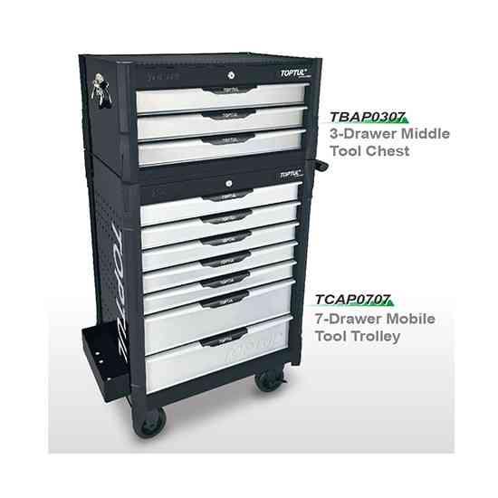 Ящик для инструмента 3 секции BUMPER SERIES (черный) TOPTUL TBAP0307 Харьков