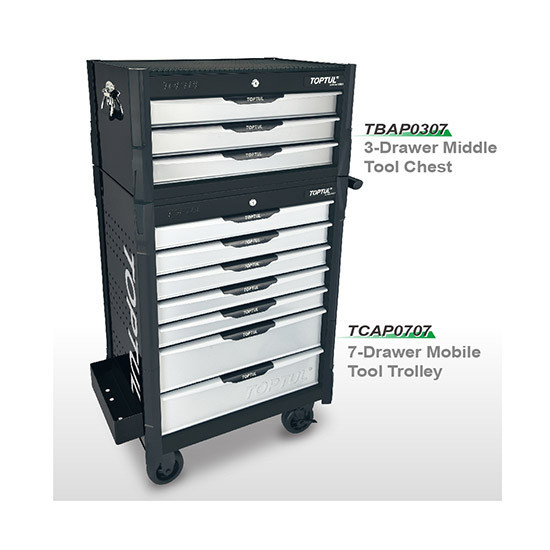 Ящик для инструмента 3 секции BUMPER SERIES (черный) TOPTUL TBAP0307 Харьков - изображение 3