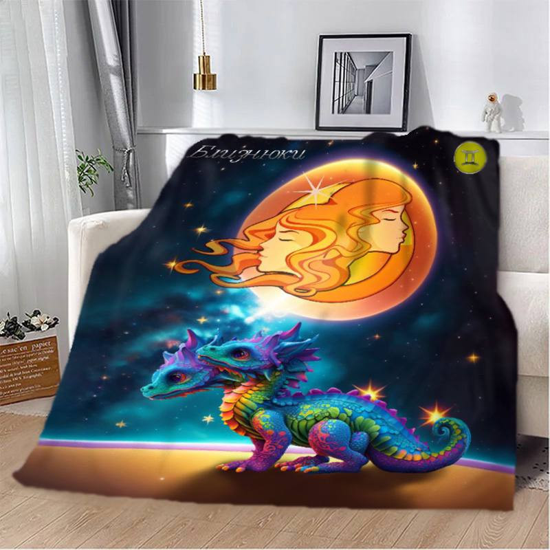 Плед 3D авторський зі знаком зодіаку на 2024 рік Близнюки 2755_A 12860 160х200 см Київ - зображення 1