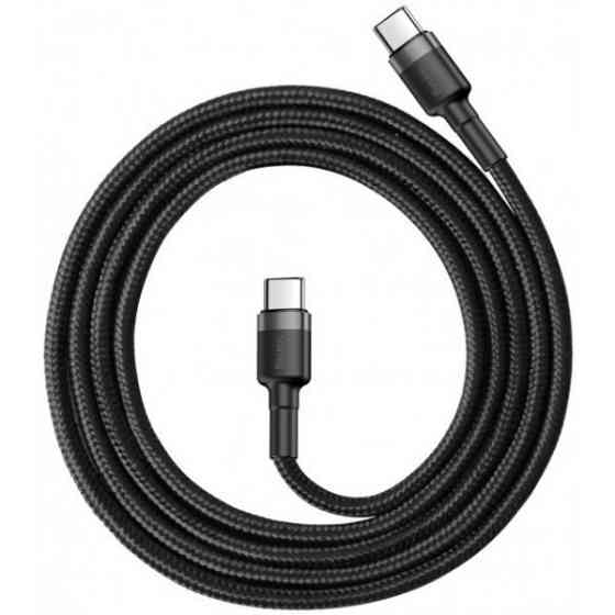 Кабель Baseus Cafule PD 2.0 Type-C to Type-C 3A 60W 1m Gray/Black (CATKLF-GG1) Харків