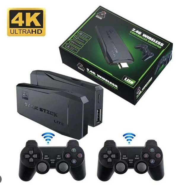 Игровая приставка M8 64gb Mini Game Stick 4K HDMI + 2 беспроводных джойстика, консоль для телевизора Одесса - изображение 1