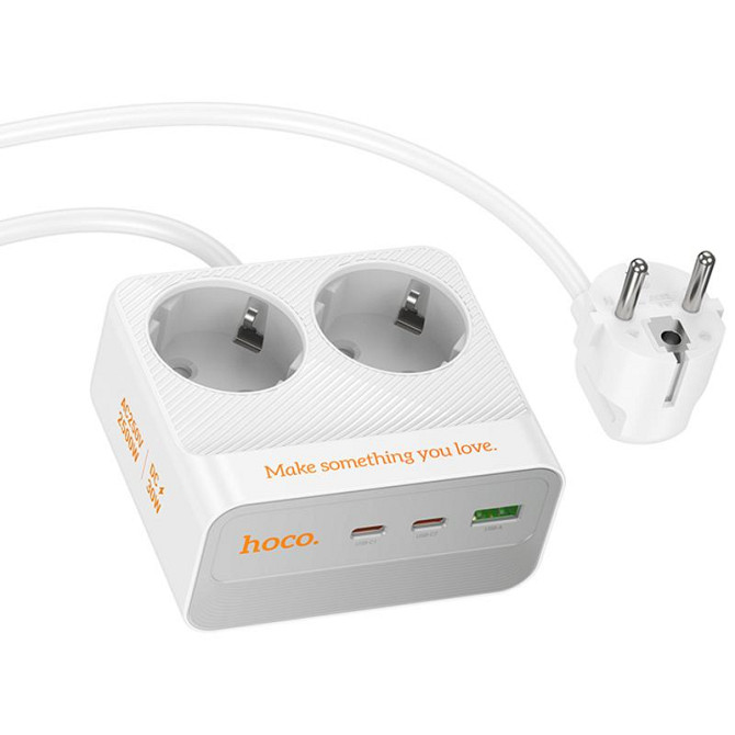 Удлинитель Hoco AC27 Descanso (PD30W/2C/1A/2xSocket) (2m) Херсон - зображення 2