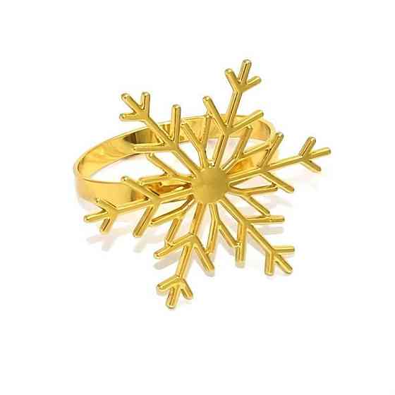 Набор колец для салфеток Leeseph Снежинки 6шт золото Одесса